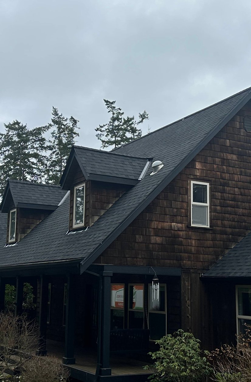 Complete roof replacement on two-story home
